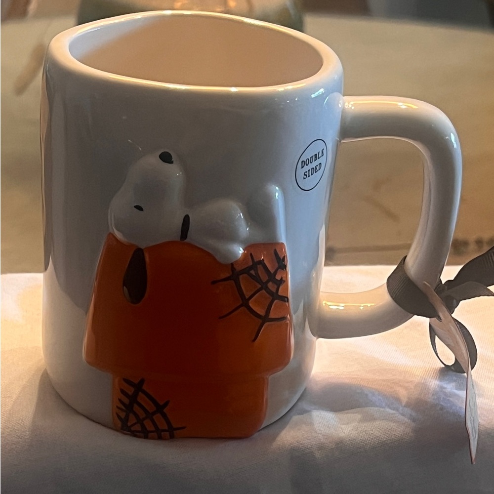 Peanuts Snoopy Halloween Mug - Orange and White NWOT